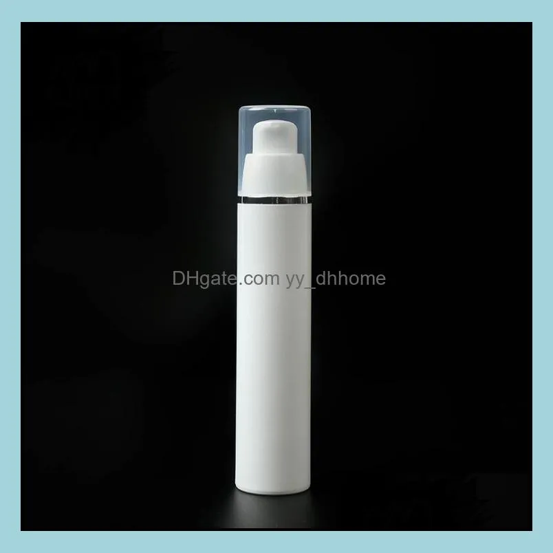 15ml 30ml 50ml pp plastic airless bottles white airless vacuum pump lotion bottle with silver line sn2031
