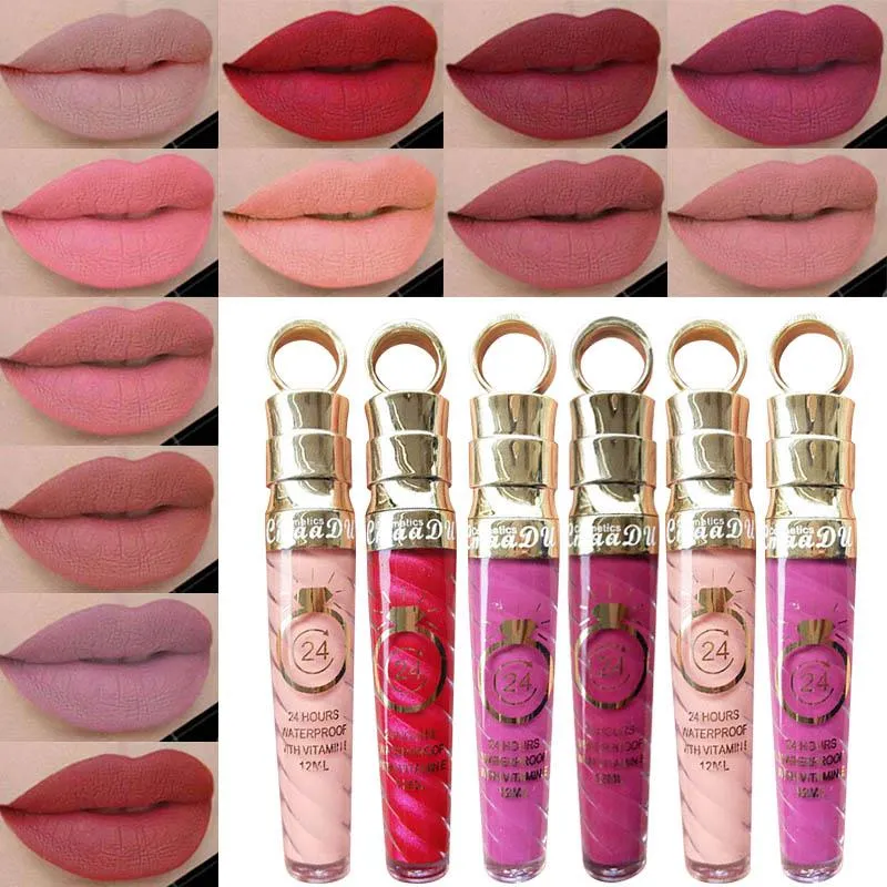 Lip Gloss Maquiagem Lábios Batom Líquido Fosco Longa Duração À Prova D 'Água Sexy Pigmento Nu Shimmer Estilo Luxo CosmeticLipLip