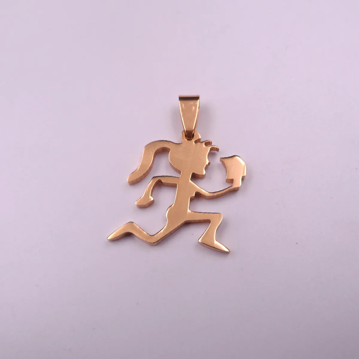 5pcs Lot In Bulk Small 1 Inch Girl Hatchetman Pendant Stainless Steel ICP Juggalo Juggalette Charm Golden No Chain