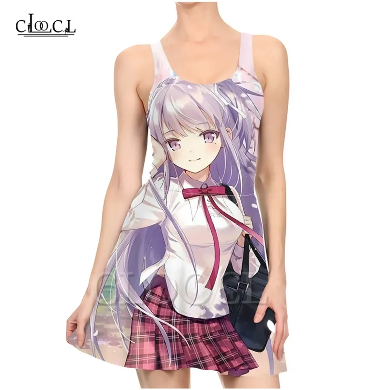 est girl anime 3D print jurk vrouwen zomer casual mouwloze mode feestjurken Vestidos 220617