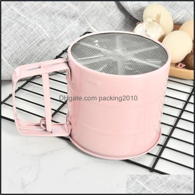 semi - automatic hand held flour sieve powder mesh seve baking tools cake utensils stainless steel sifter & pastry
