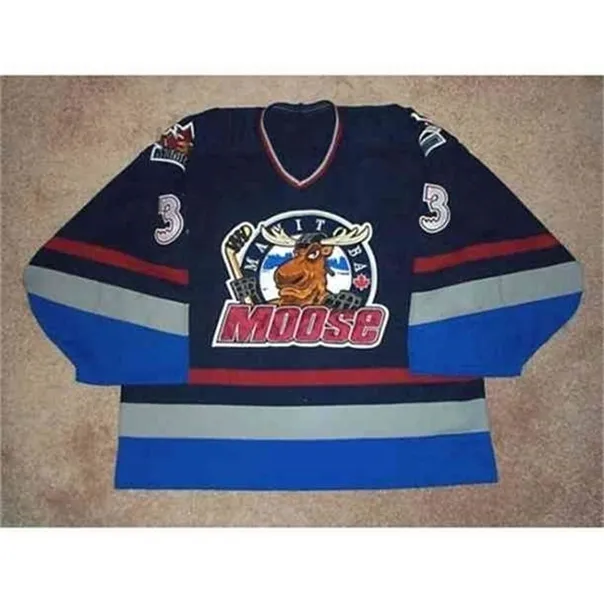 C26 Nik1 2001 02 Manitoba Moose 33 Alfie Michaud Hockey Jersey stitched Customized Any Name And Number Jerseys