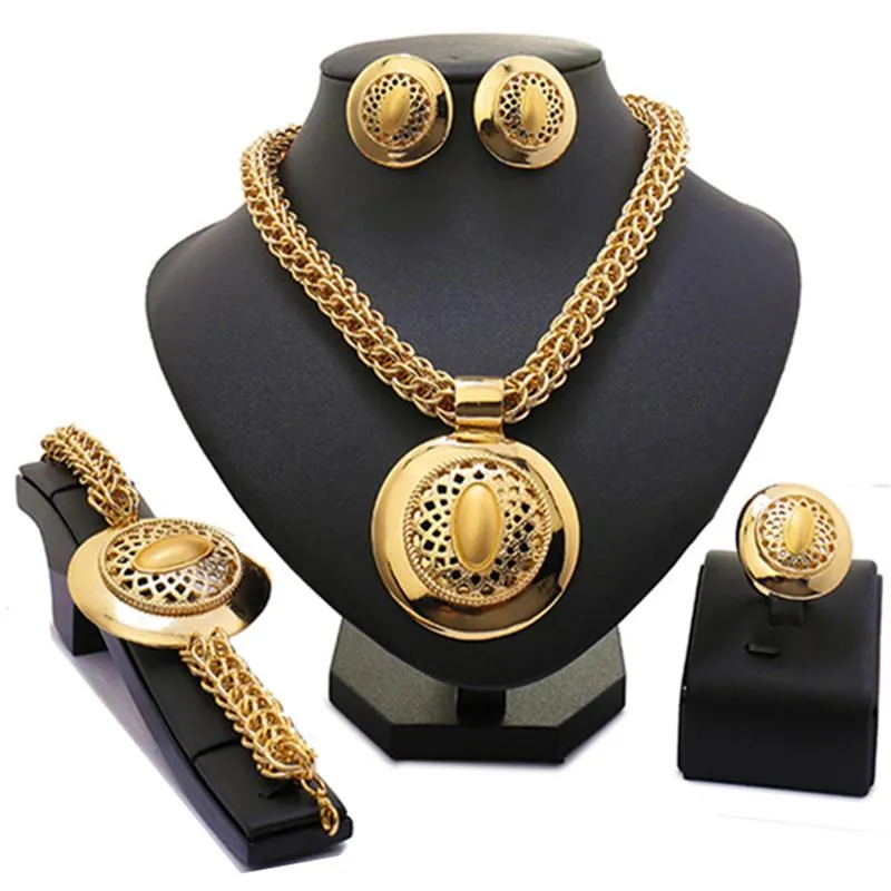Örhängen halsband longqu utsökt dubai guldbridl smycken set grossist nigerianska bröllop afrikanska pärlor kvinna kostym setearrings