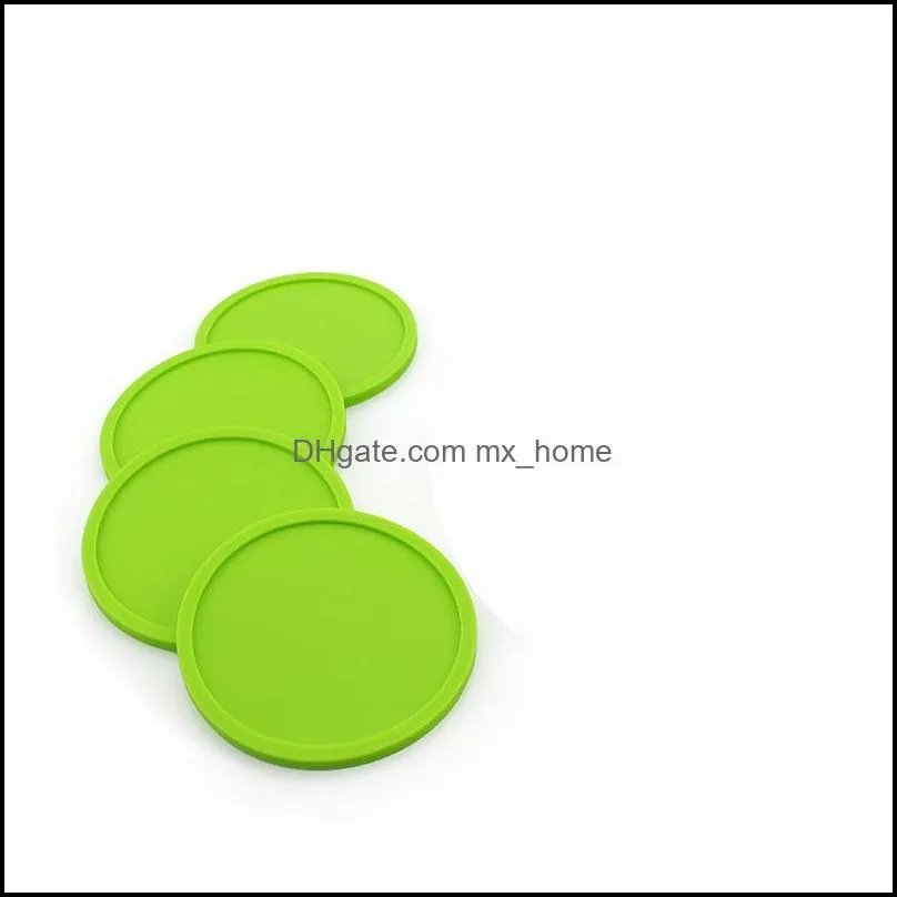 silicone coasters 10cm non-slip cup coaster mats heat resistant cups mate soft mad for tabletop protection fits size drinking glasses