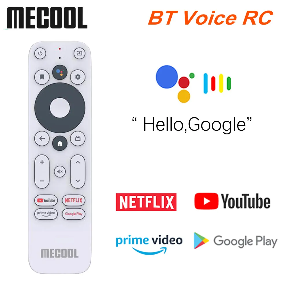 Original Mecool KM2 Voice Remote Control Replacement för KM2 Google Netflix 4K Certified Voice Android TV Box