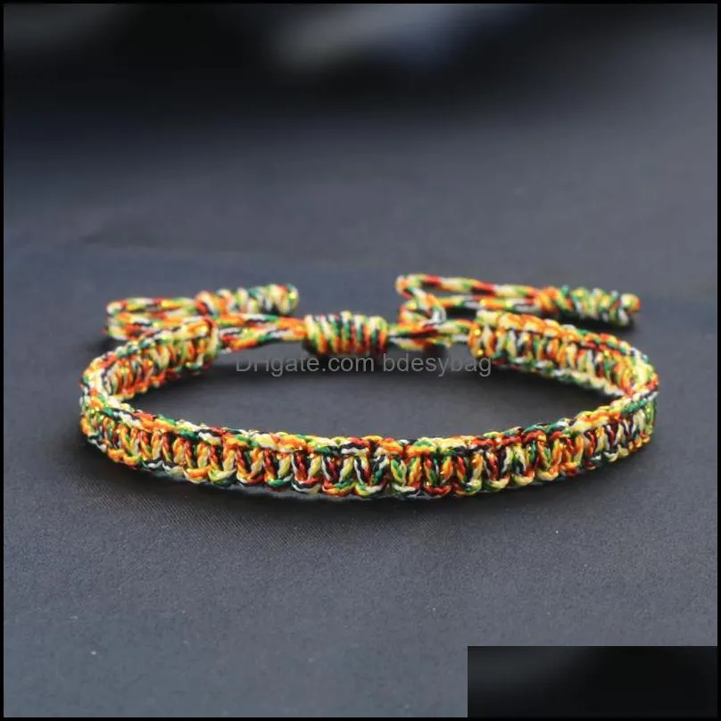 tennis multicolor string men bracelet good lucky rope charm bracelets bangles adjustable women wrap couple male wristband homme