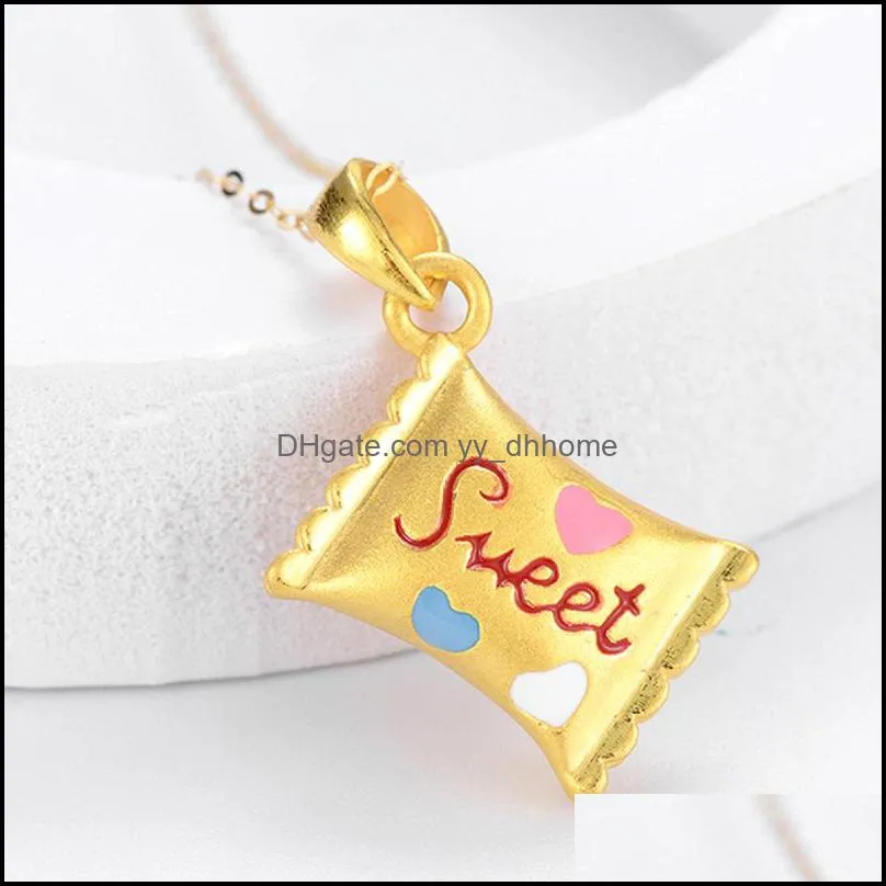 cute sweet charm necklace jewelry decoration gold heritage candy neck pendant mini sweet cand yydhhome