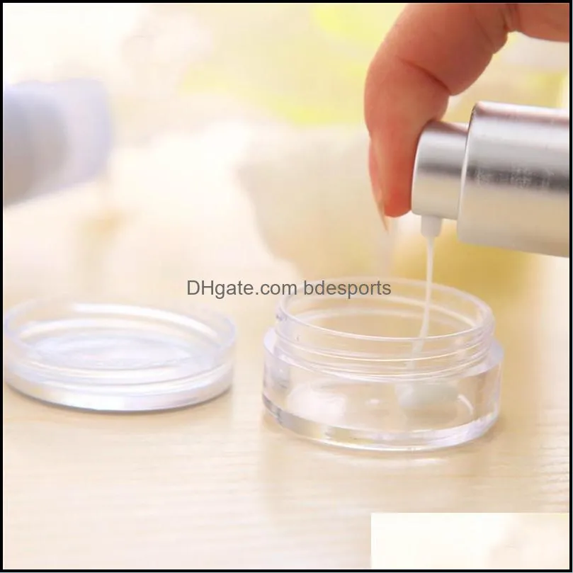 Empty Plastic Cosmetic Makeup Jar Pots Transparent Sample Bottles Eyeshadow Cream Lip Balm Container