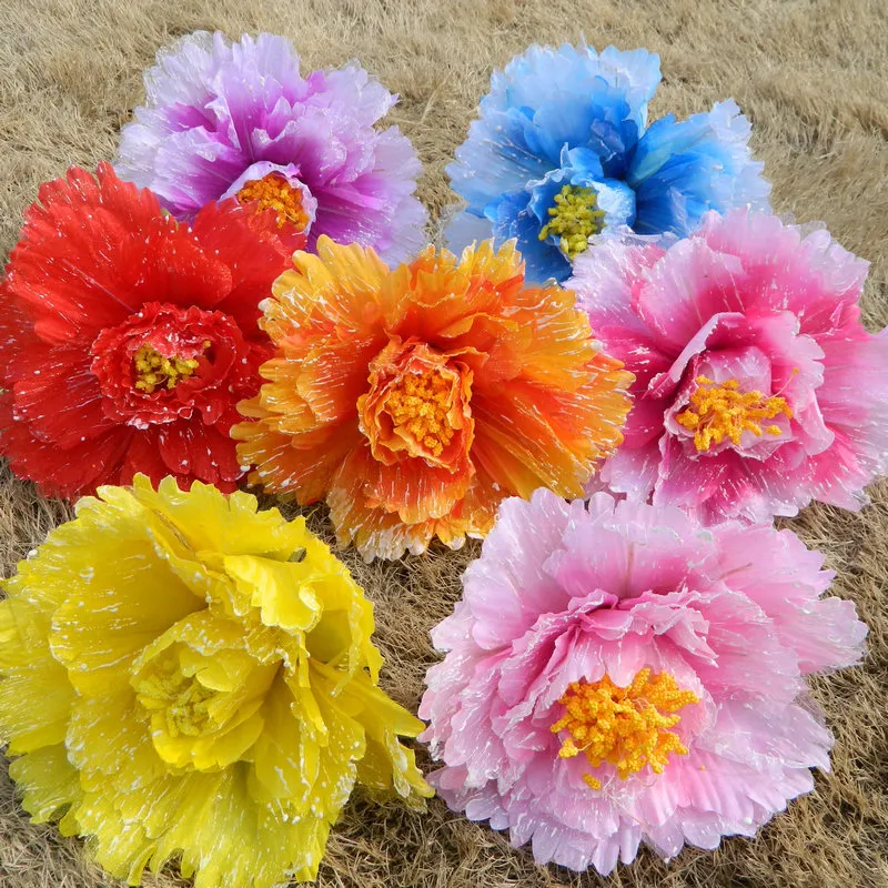 Parapluie de fleurs de pivoine fait à la main ornements de mariage écologiques réutilisables pour enfants et femmes accessoires de Performance de danse