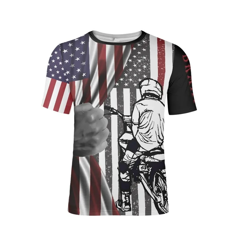 T-shirt oversize con motivo bandiera americana USA T-shirt oversize per ragazzo Estate Stampa a sublimazione Poliestere Holiday Beach Party Jersey Abbigliamento 220609