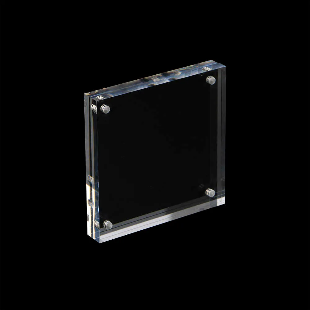 Прозрачная квадратная фоторамка пустой акриловый блок-рамка, 100x100 мм, 135x135 мм, 150x150 мм, толщина 16 мм акриловый держатель
