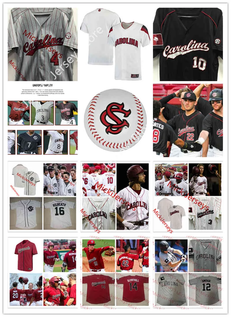 XflspCollege Custom USC South Carolina Gamecocks Maglia da baseball cucita 36 Cade Austin 38 Aidan Hunter 29 Matthew Becker 16 John Gilreath 40