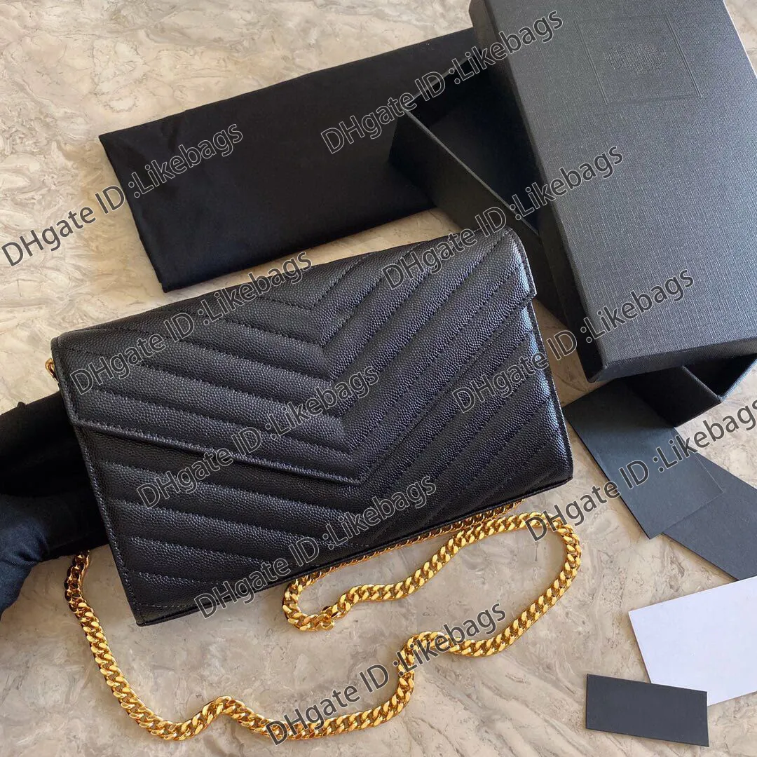 Women WOC Handbags Shoulder Bags WITH BOX Luxury Designer Handbag Purse Wristlet Genuine Leather Caviar Texture Chain Flap Wallet Crossbody Bag Clutch Card Holder