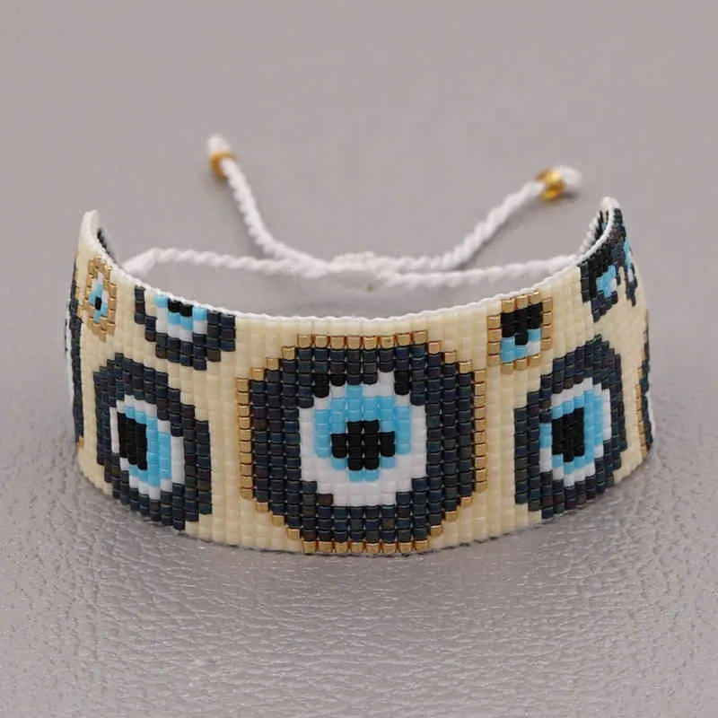 Go2Boho Evil Eye Armband Luxe Sieraden Gift Miyuki Handgemaakte Wrap Armbanden Beaded Pulseras Mode Turkse oogjuwelen