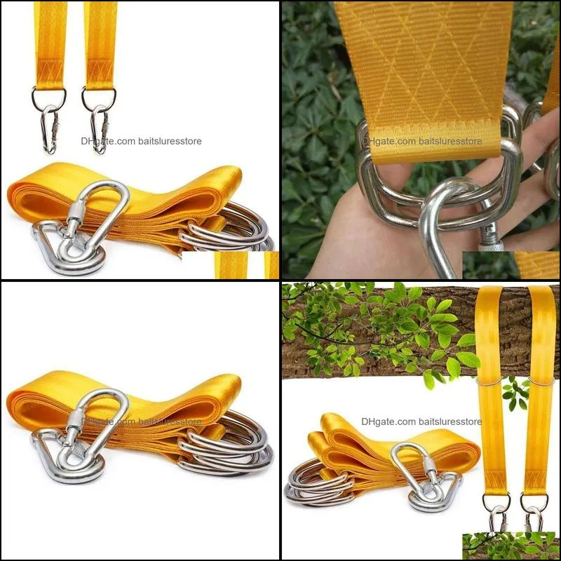 Outdoor Gadgets Suspension Set Hammock Chair Swing Hanging Belt Kit For Attachment Seat Hinged With 2 Carabiners