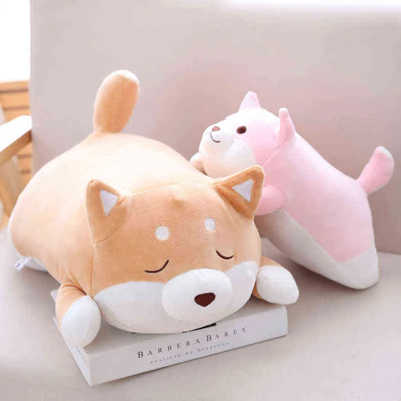 1 pcs 55 cm mignon gros Shiba Inu chien en peluche oreiller en peluche doux dessin animé animaux jouets beaux enfants bébé enfants cadeau de Noël poupées J220729