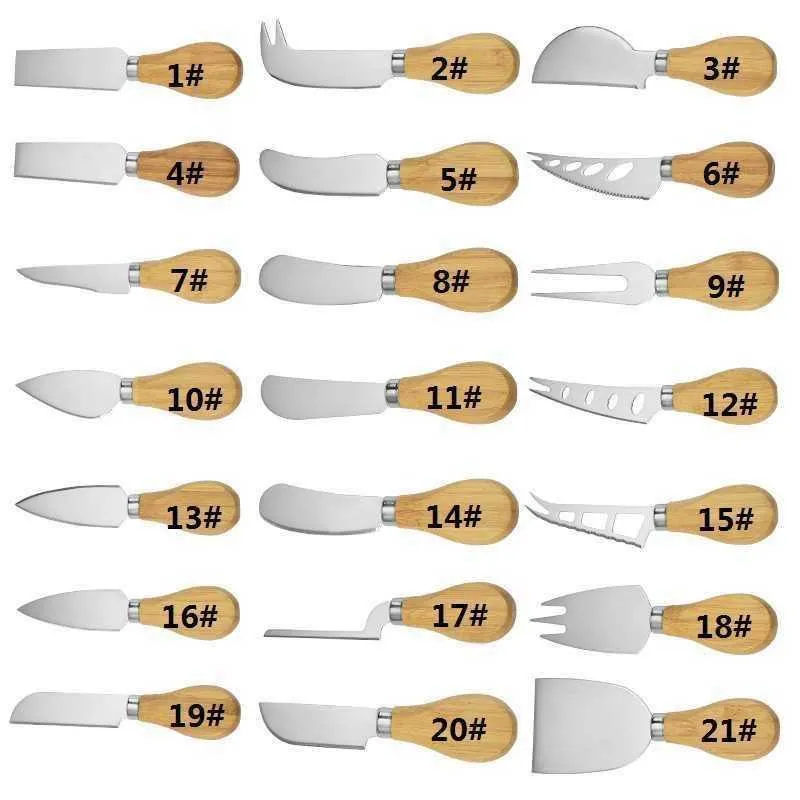 Stainless Steel Cutlery Butter Spatula Wood Butter Knife Cheese Dessert Jam Spreader Breakfast Tool wcw686