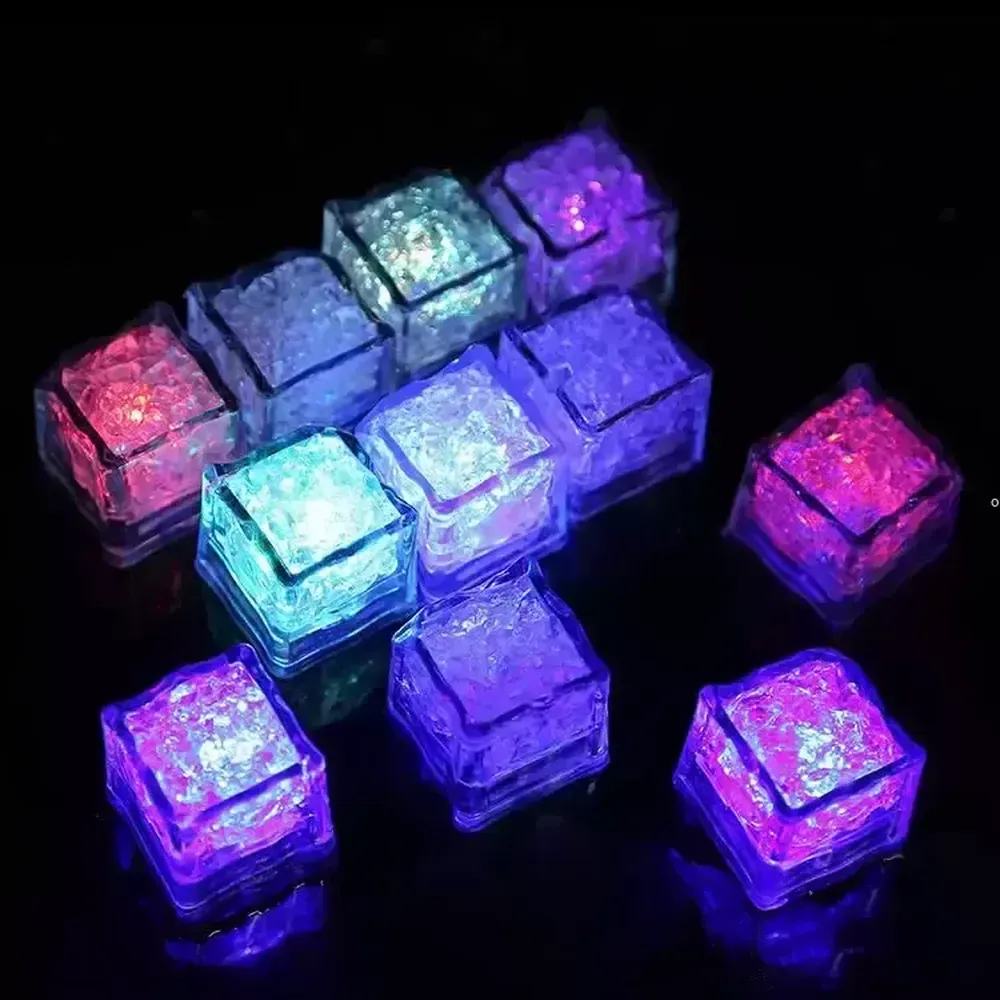 LED Gadget Aoto colori Mini Luminoso Cubo di Ghiaccio Artificiale Flash Light Matrimonio Decorazione Festa di Natale