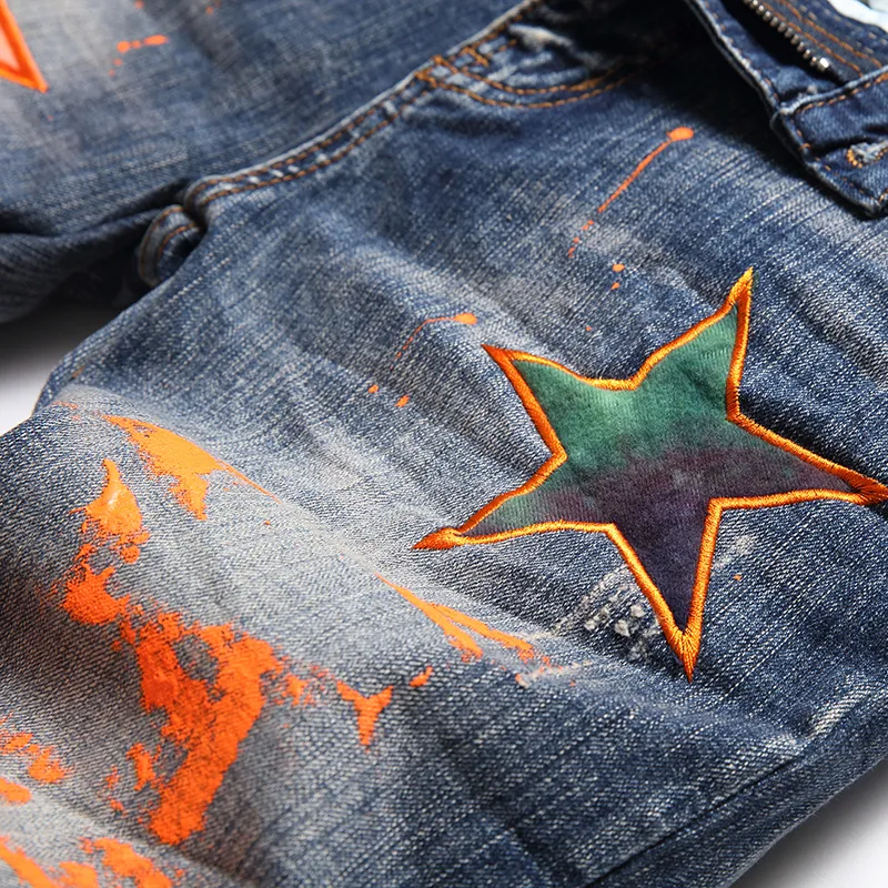 Mens Jeans Bape Skinny Jeans Rare Bapesta Chain Embroydery Bathing