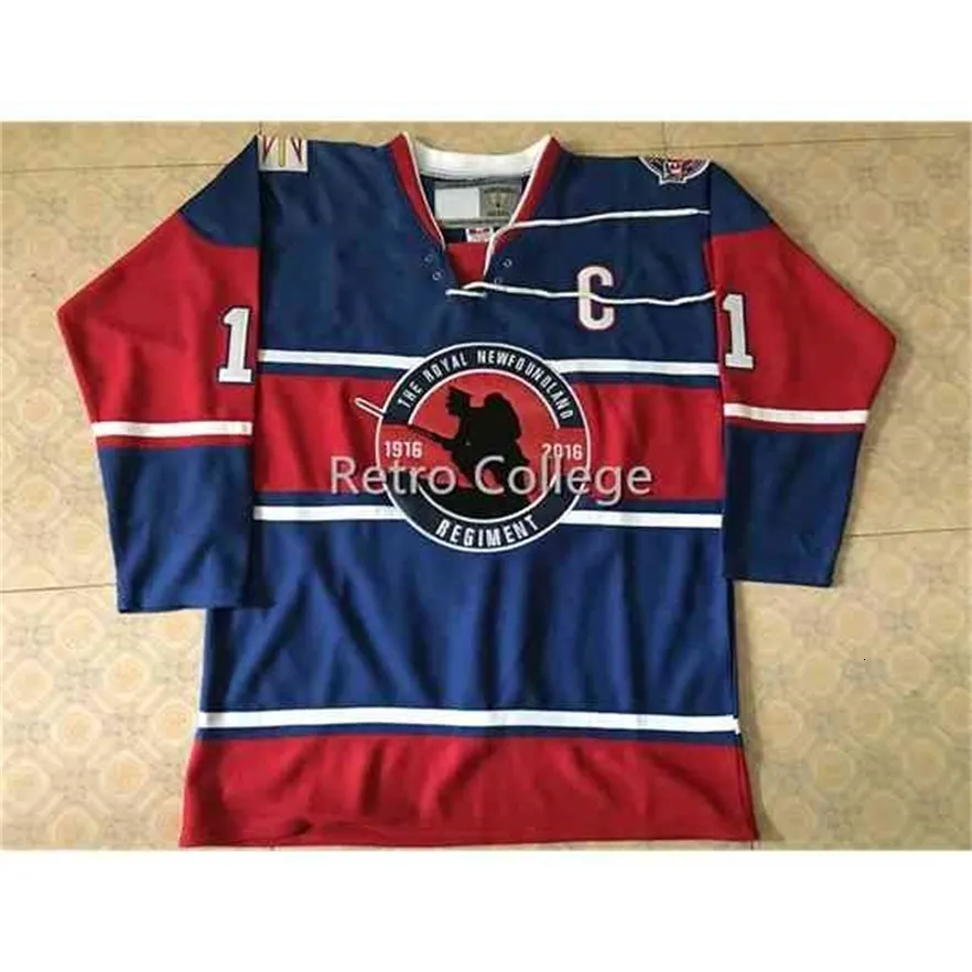 MThr # 11 moore St. John's IceCaps Royal Newfoundland Regiment Maglia da hockey su ghiaccio Ricamo da uomo Cucito Personalizza qualsiasi numero e nome Maglie