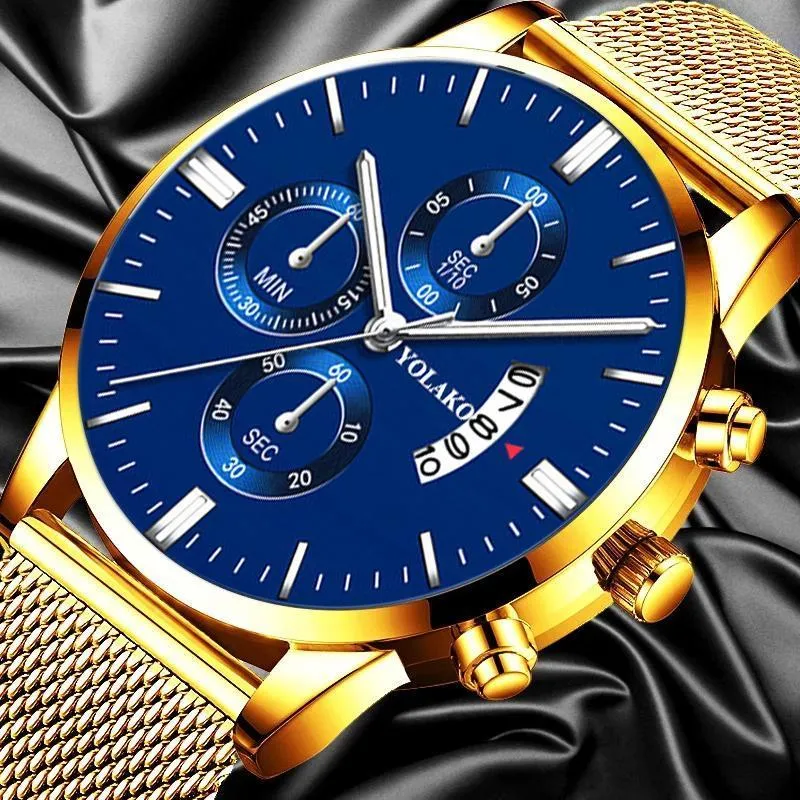 Horloges Klassieke Zakelijke Mannen Horloge Mode Luxe Horloges Roestvrij Staal Mesh Riem Kalender Datum Quartz Polshorloge Relogio Masculino