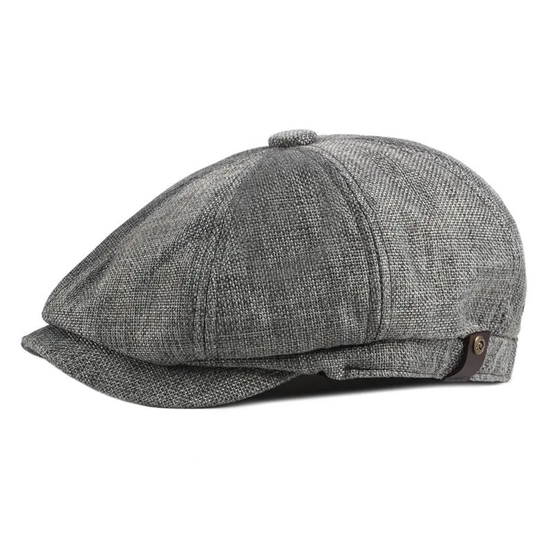 Baretten Grote Grote Sboy Cap mannen Katoen 8 Panel Hoed Casual Baker Boy Caps Gatsby Retro Hoeden Boina baret Voor MaleBerets