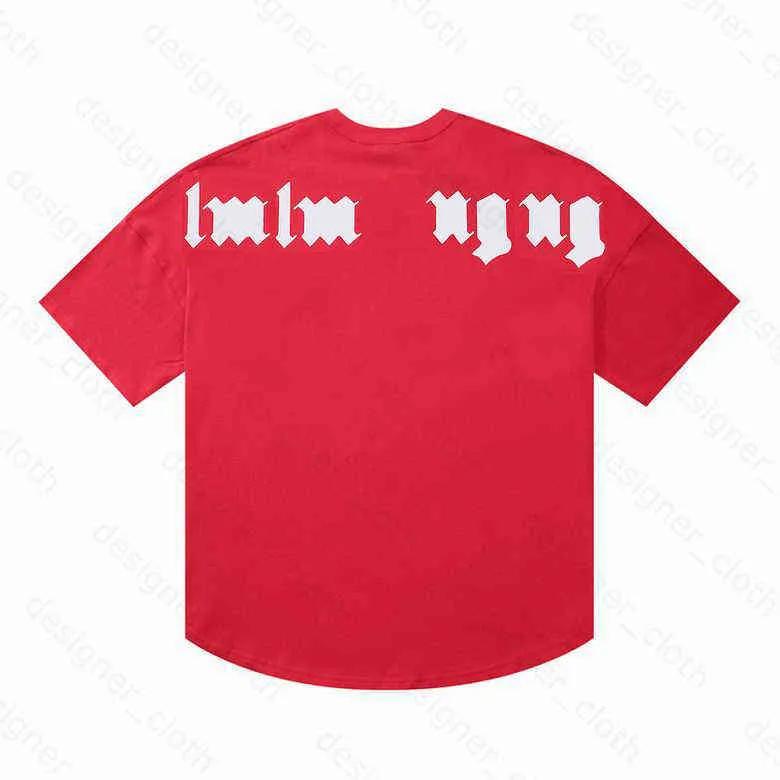 티셔츠 패션 T 셔츠 남성 여성 디자이너 손바닥 Tshirts Tees Tops Man의 캐주얼 가슴 편지 셔츠 고급 의류 거리 반바지 소매 11