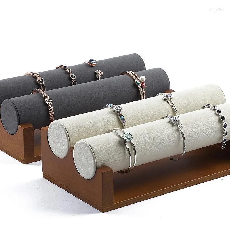 Bolsas de jóias bolsas DIGU por atacado Jóias de luxo exibem pulseira de suporte conjunto de embalagens exibir suporte de madeira wynn22