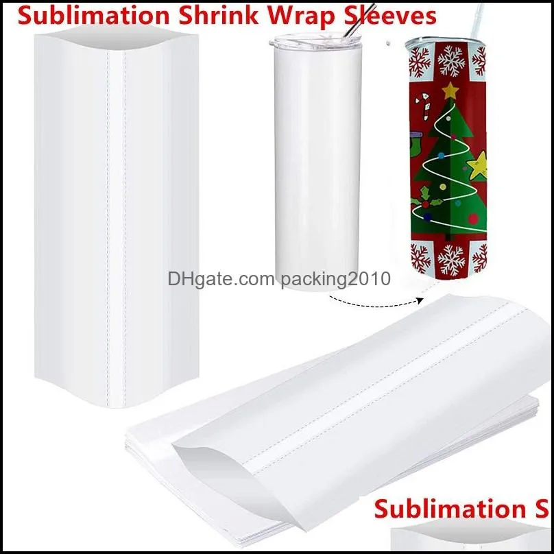 Sublimation Shrink Wrap Sleeves White Sublimation Shrink Wrap for Straight Tumbler Regular Tumbler Wine Tumbler Sublimation shrink film
