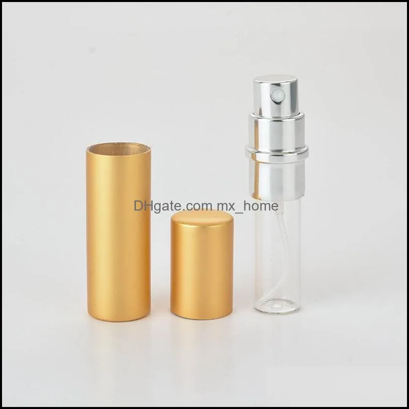 Perfume Bottle 5ml Aluminium Anodized Compact Perfume Bottles Aftershave Atomiser Atomizer Fragrance Glass Scent-Bottles 1000pcs