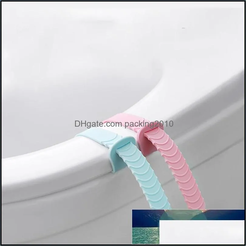 2pcs Household Toilet Cover Band Silicone Adjustable Sanitary Potty Lifter Squat Toilet Handle Bathroom Supplies Accesorios