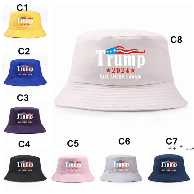 Trump Bucket Sun Cap 28 Style USA Wybory Trump2024 Fisherman Hat Read America Great Party Hats BBE13678