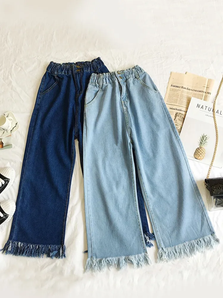 JMPRS Kvinnor Jeans Fashion Tassel Loos