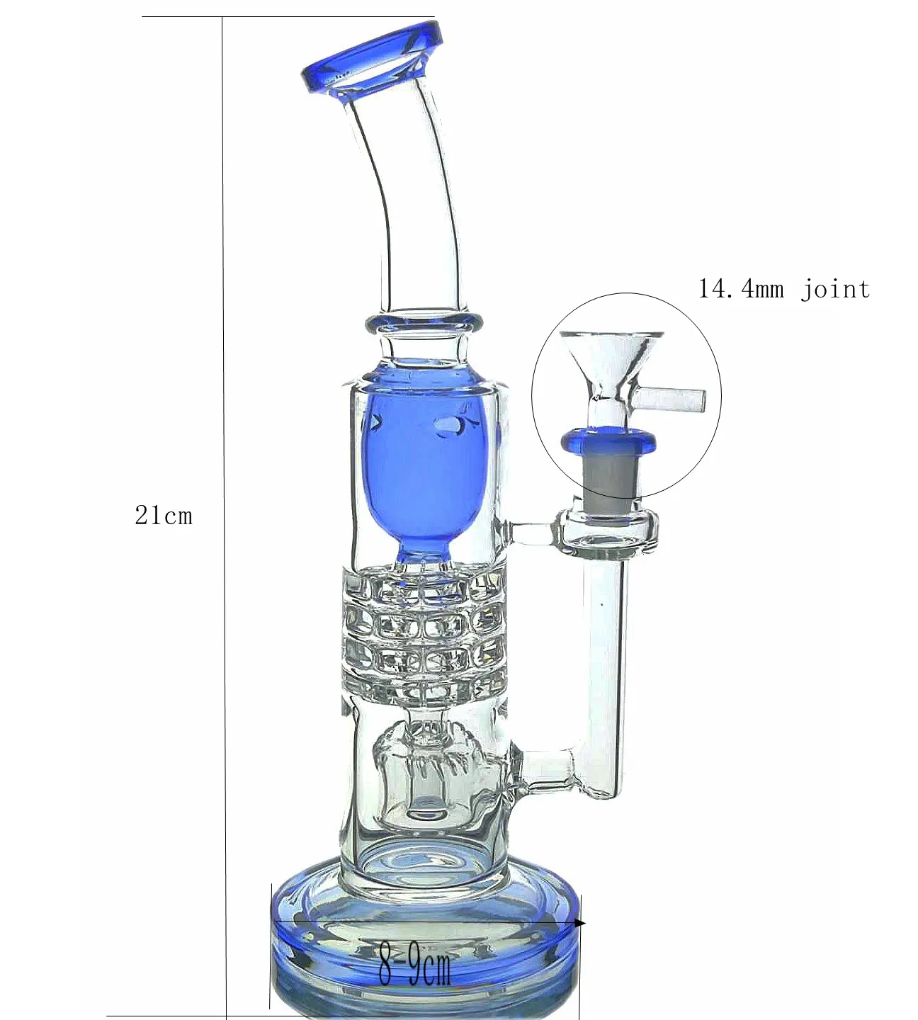 Facebook Färg Klein och Straight Fab Hookahs Torusglas Bong Recycler Rökning Vattenrör Glas Rig DAB Rigram 14.4mm Joint