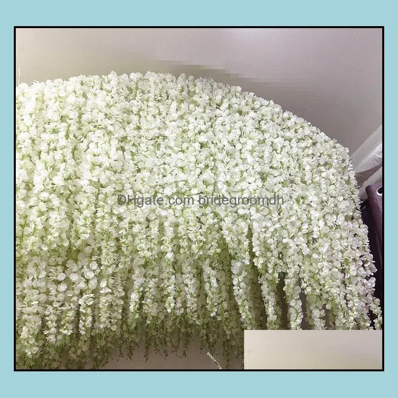 glamorous wedding ideas elegant artifical silk flower wisteria vine wedding decorations 3forks per piece more quantity more beautiful