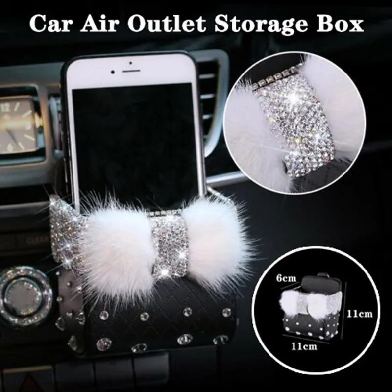 Автомобильный организатор 1pc Universal Air Outlet Bag Mini Crystal Sundries Interior Accessories