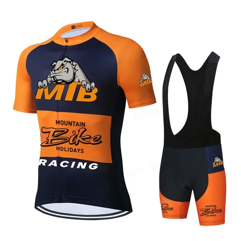 Bad Dog Team Cycling Clothing Road Bike Wear Racing Clothes Quick Dry Herr Cycling Jersey Set Ropa Ciclismo Maillot 220601