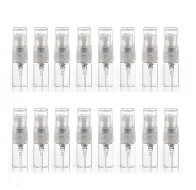 Fabrikspris Partihandel Clear Glass 2ml Atomizer Bottle Pump Refillerbar Parfym Fine Mist Spray Empty Bottle Sample Injektionsflaska