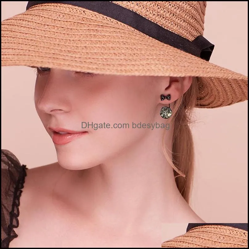 korean statement stud earrings for women black cute bowknot geometric wedding gold earings brincos 2021 fashion jewelry