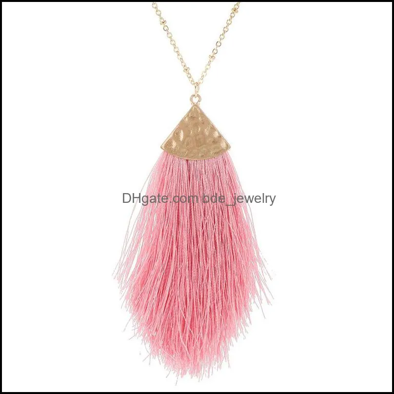  long colorful tassel necklace for women charm vintage fashion sweater chain necklace boho bohemian ethnic vintage jewelry