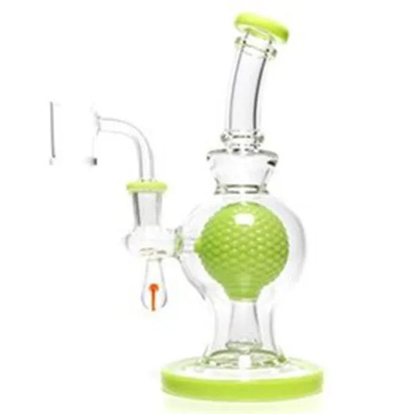 Newset 9 -Zoll Shisa Ball Perc Heady Bongs Showhead Percolator Gelenk mit Schüsselglaswasserleitung