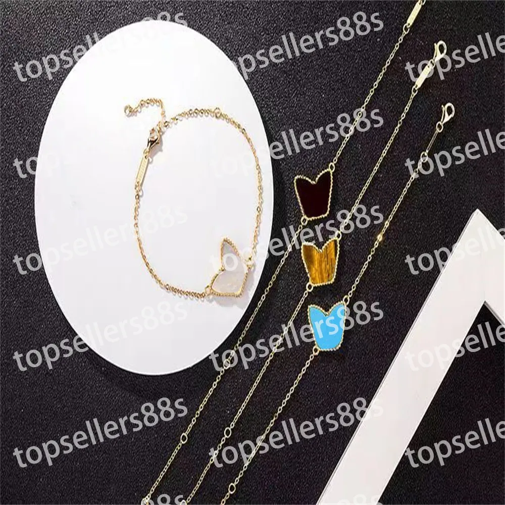Designer Jewelry Butterfly Bracelet female mens Clover Link Chain girlfriend temperament Fashion bracelets charms Bangle Anniversa335h