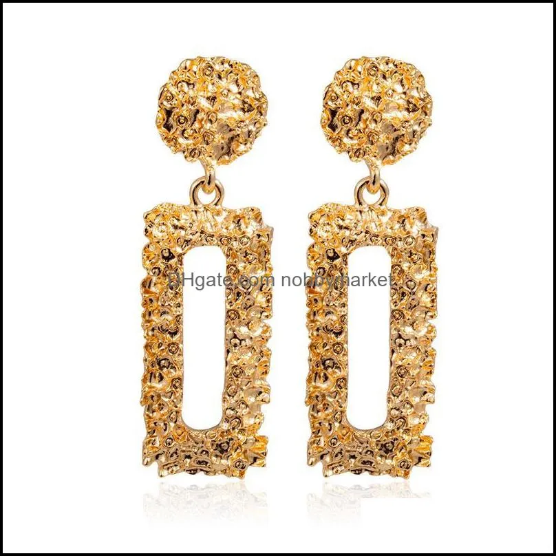 Dangle & Chandelier Fashion Statement Earrings Geometric Large For Women Hanging Earring Gold Silver Colour 2021 Modern Female Jewel