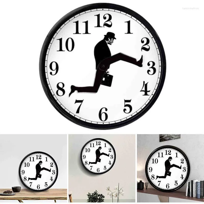 Wall Clocks Monty Python Inspired Silly Walk Clock Creative Silent Mute Art For Home Living Room Decor EST