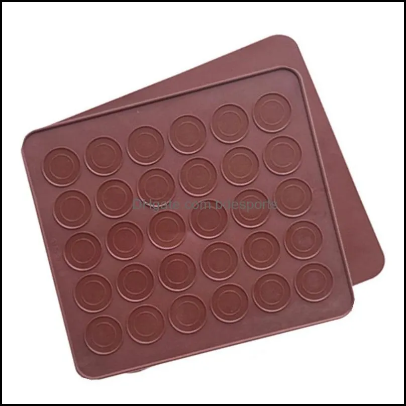 30 48 Hole Silicone Baking Pad Mould Oven Macaron Non-stick Mat Pan Pastry Cake Tools