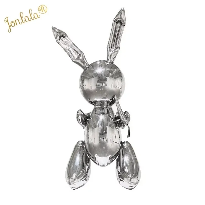 Balão Rabbit Art Fture Craft Shiny Balloon Dog Statue Acessórios para decoração de casa Crafts de resina de presente de natal T200619