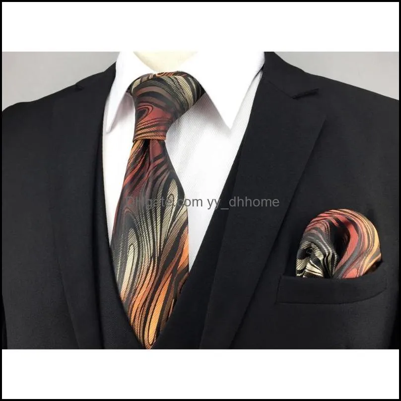Bow Ties Mens Neckties Pocket Square Set Silk Fashion For Men Acceossories Wedding1