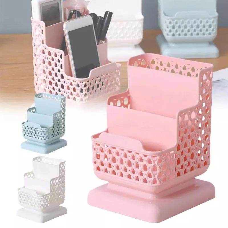 Crochets Rails Zollor simplicité ménage créatif multi-fonction 3 grilles boîte de rangement de bureau panier cosmétique PP Table