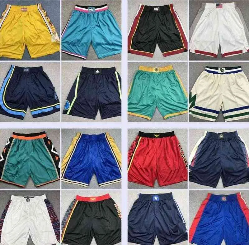 Team Herren Basketball Shorts Team Don Pocket Shorts Sport Shorts Hosen Jogginghose Klassisch Weiß Blau Rot Lila Grün