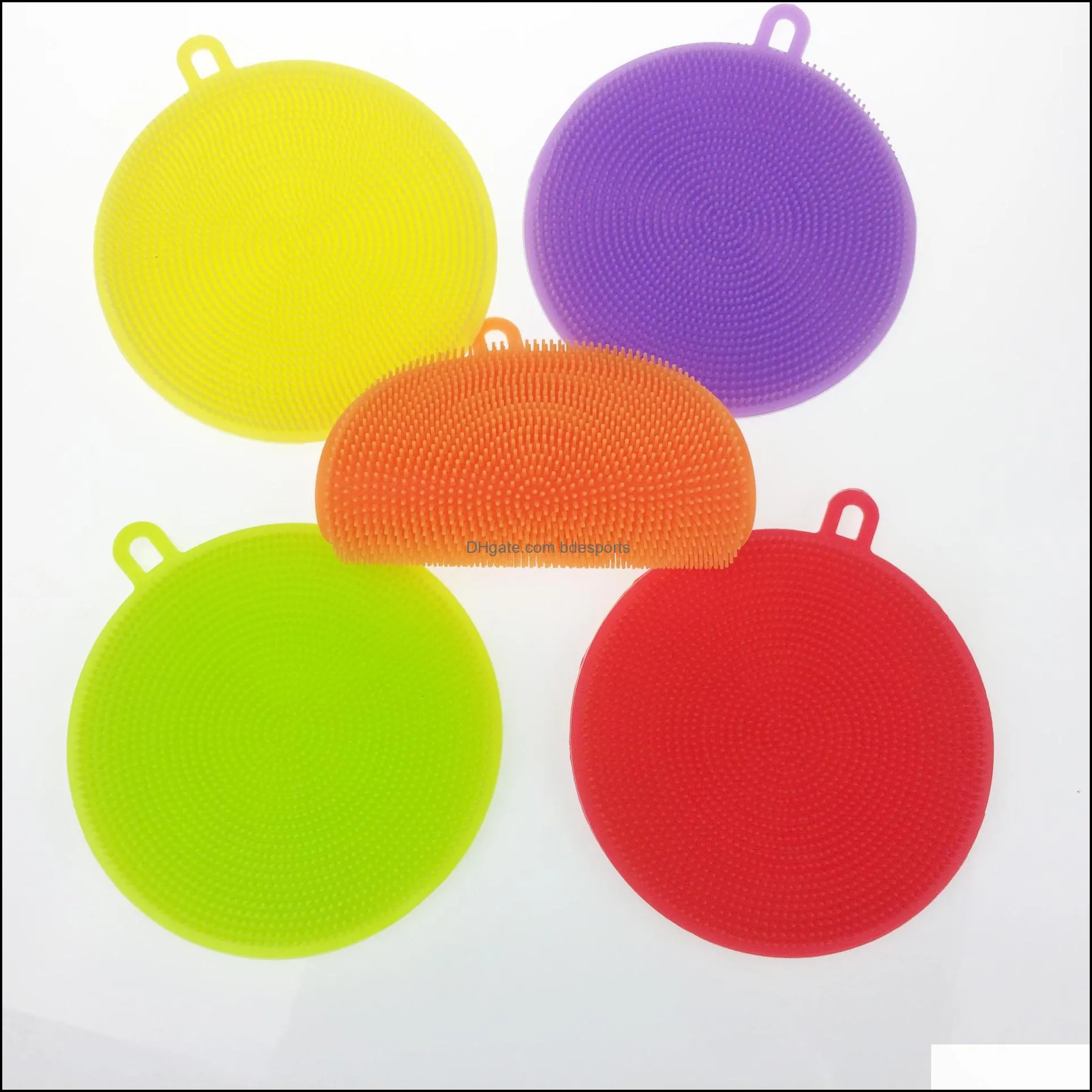 Clean Brush Creative Heat Resistant For Kitchen Cleaning Tools Colourful Circular Silicone Fruit Vegetable Tableware BrushES 3 3ad C